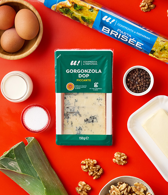 Porri in maschera con fonduta di gorgonzola